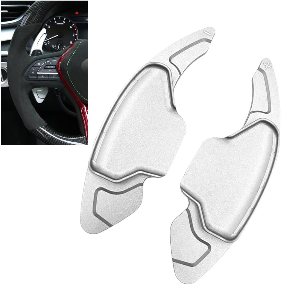 SANRILY Fundas de aluminio plateado para palanca de cambios de volante para Infiniti Q50 QX50 Q60 Coupé 2019 y para Nissan Skyline GT Rogue 2021