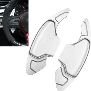 SANRILY Fundas de aluminio plateado para palanca de cambios de volante para Infiniti Q50 QX50 Q60 Coupé 2019 y para Nissan Skyline GT Rogue 2021 SANRILY Fundas de aluminio plateado para palanca de cambios de volante para Infiniti Q50 QX50 Q60 Coupé 2019 y para Nissan Skyline GT Rogue 2021