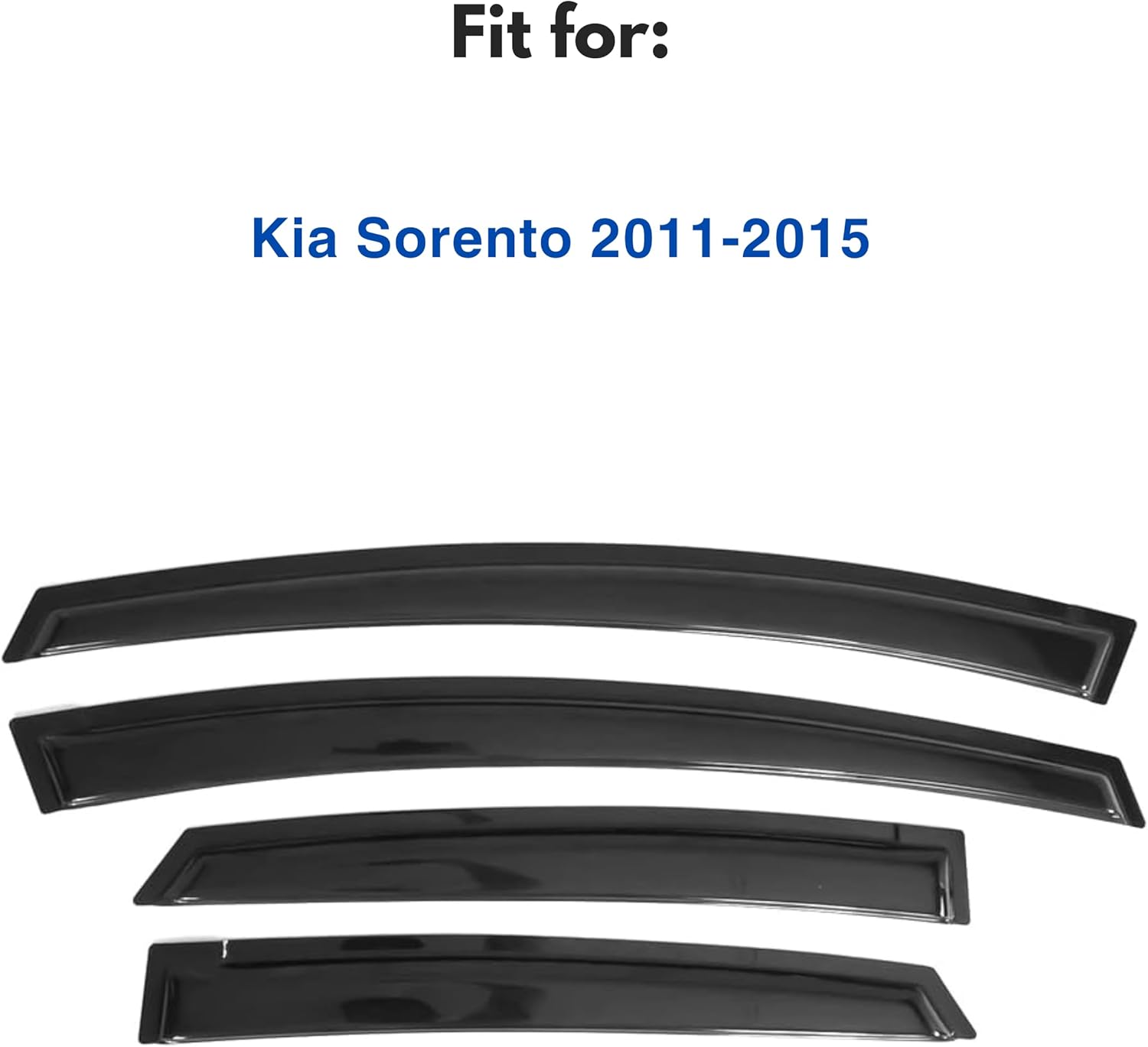 IMMORTAL GROUP Visor de ventana compatible con Kia Sorento 2010-2015, protector de lluvia, cinta extraduradera, deflector de ventana de ventilación