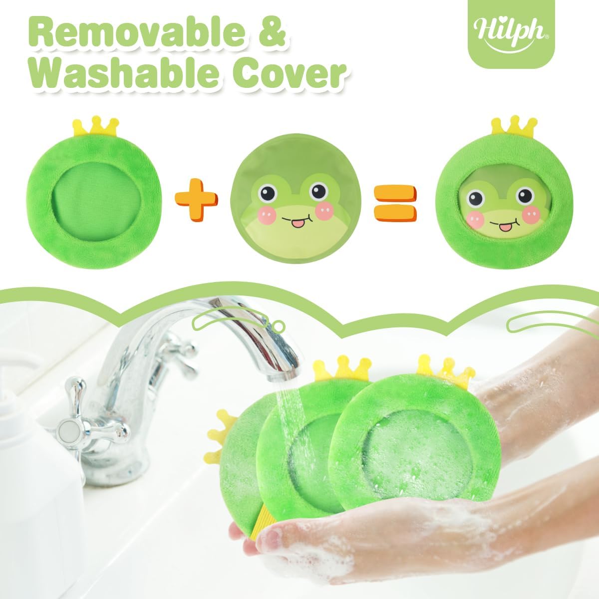 Hilph Paquetes de hielo para niños Boo Boos, Reuable paquetes de agua fría para niños con correas de mano y mangas suaves para aliviar el dolor,