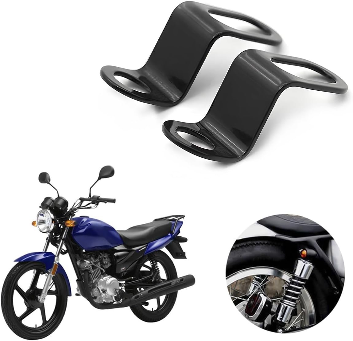 AUCELI Soportes de señales de giro traseros, 2 piezas de soporte de reubicación de luz indicadora trasera de motocicleta, soporte universal de