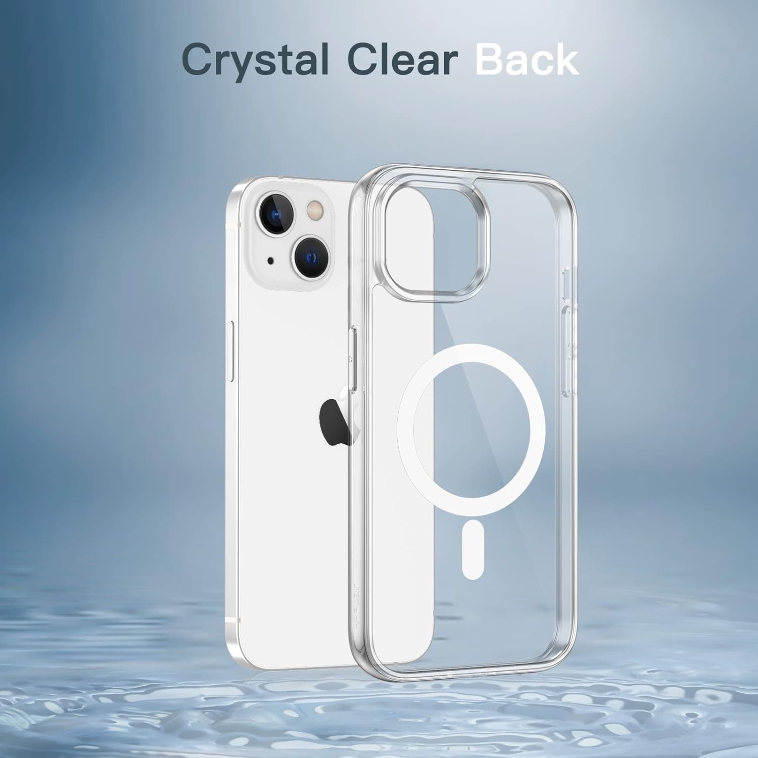 JETech Funda magnética para iPhone 14 Plus de 6.7 pulgadas, compatible con carga inalámbrica MagSafe, a prueba de golpes, parte trasera transparente