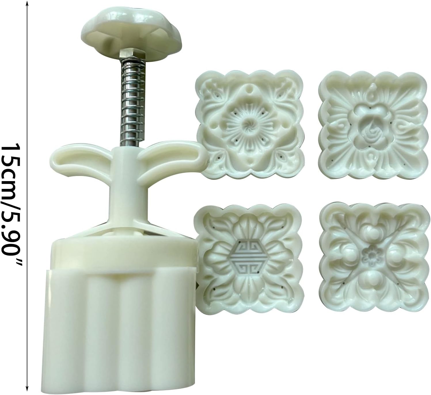 Juego de moldes para pastel de luna con patrón cuadrado, 2.65 oz, festival de mediados de otoño, bricolaje, presión de mano, fondant, luna, pastel,