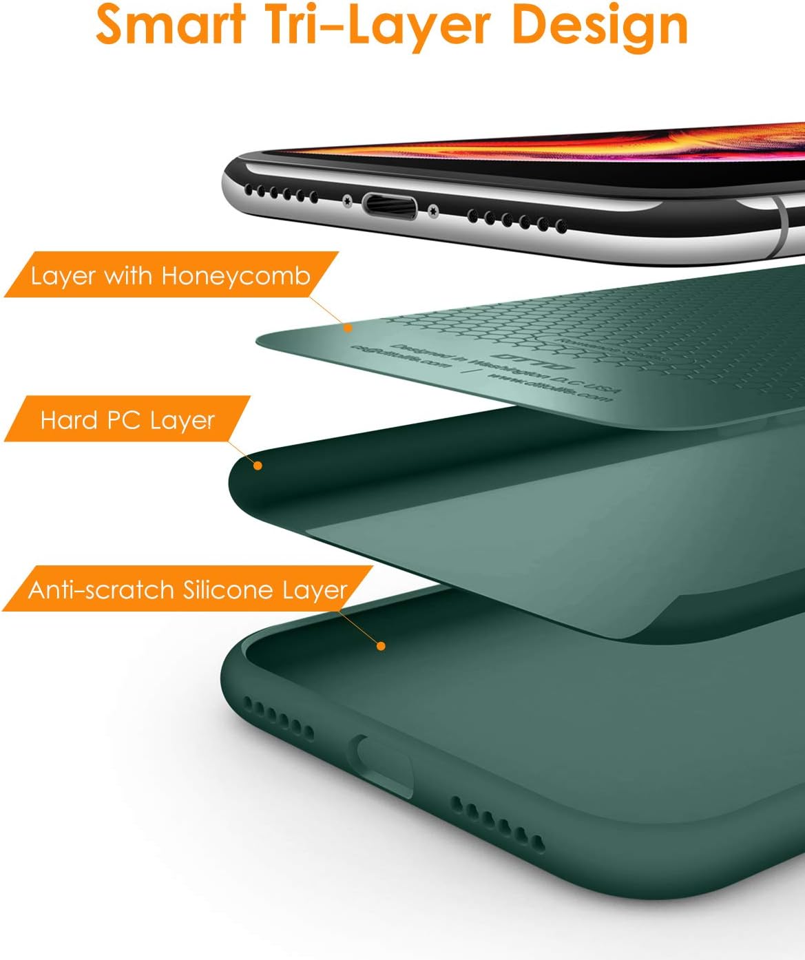 DTTO – Carcasa de silicona compatible con iPhone XR (serie Romance) con protección híbrida para iPhone XR de 6,1 pulgadas  15.49 cm.