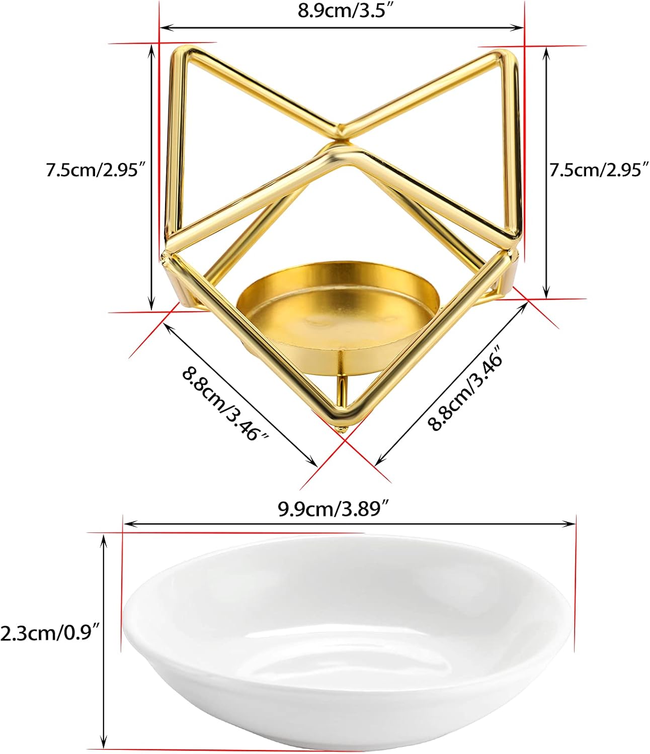 JuxYes Calentador de cera de metal europeo, delicado y romántico portavelas de cerámica, calentador de fragancia, difusor de cera de aromaterapia