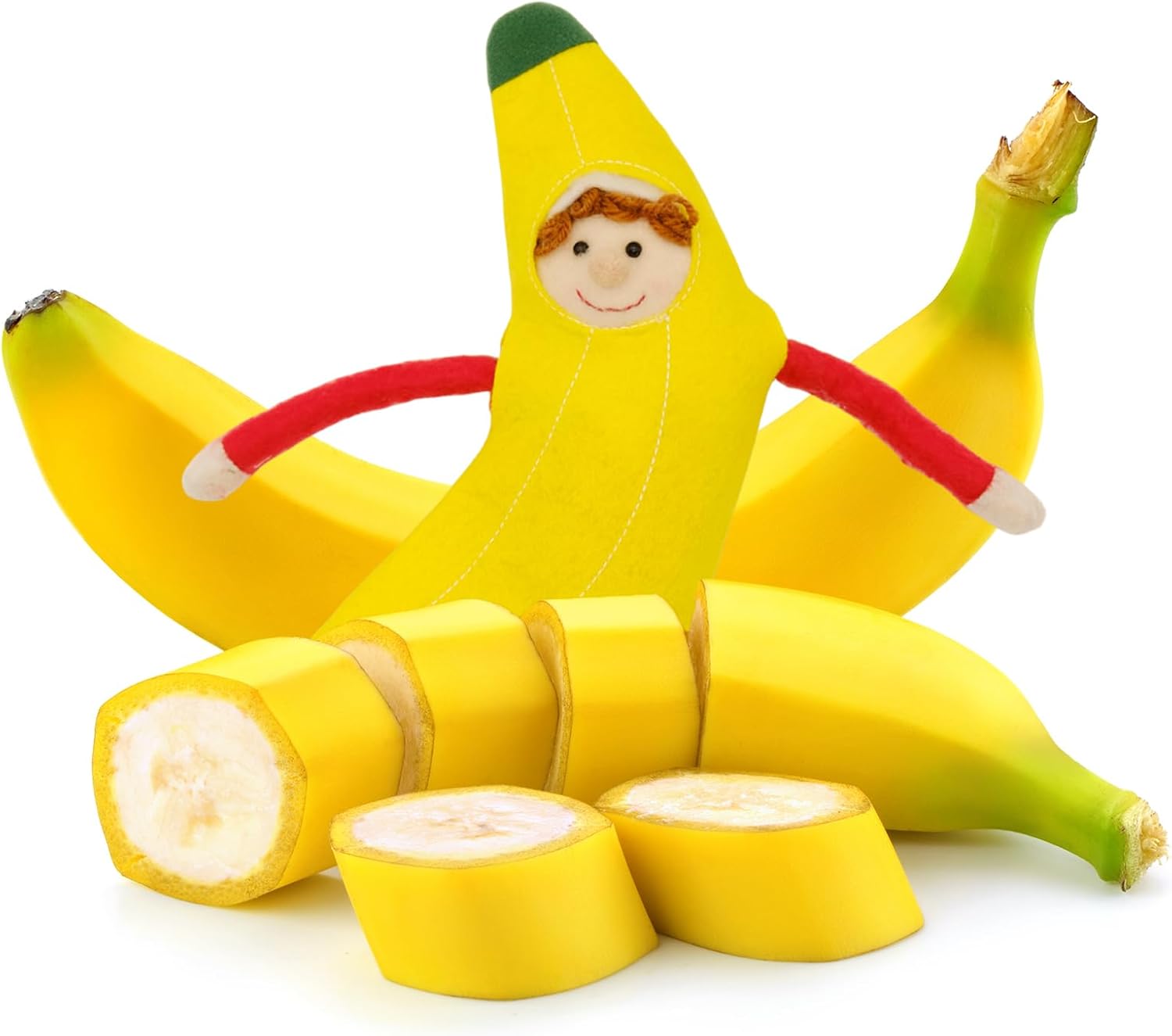 LovelfStory Accesorios de muñeca de elfo de Navidad, trajes de aguacate y plátano para vacaciones para niño o niña, muñeca no incluida (plátano)