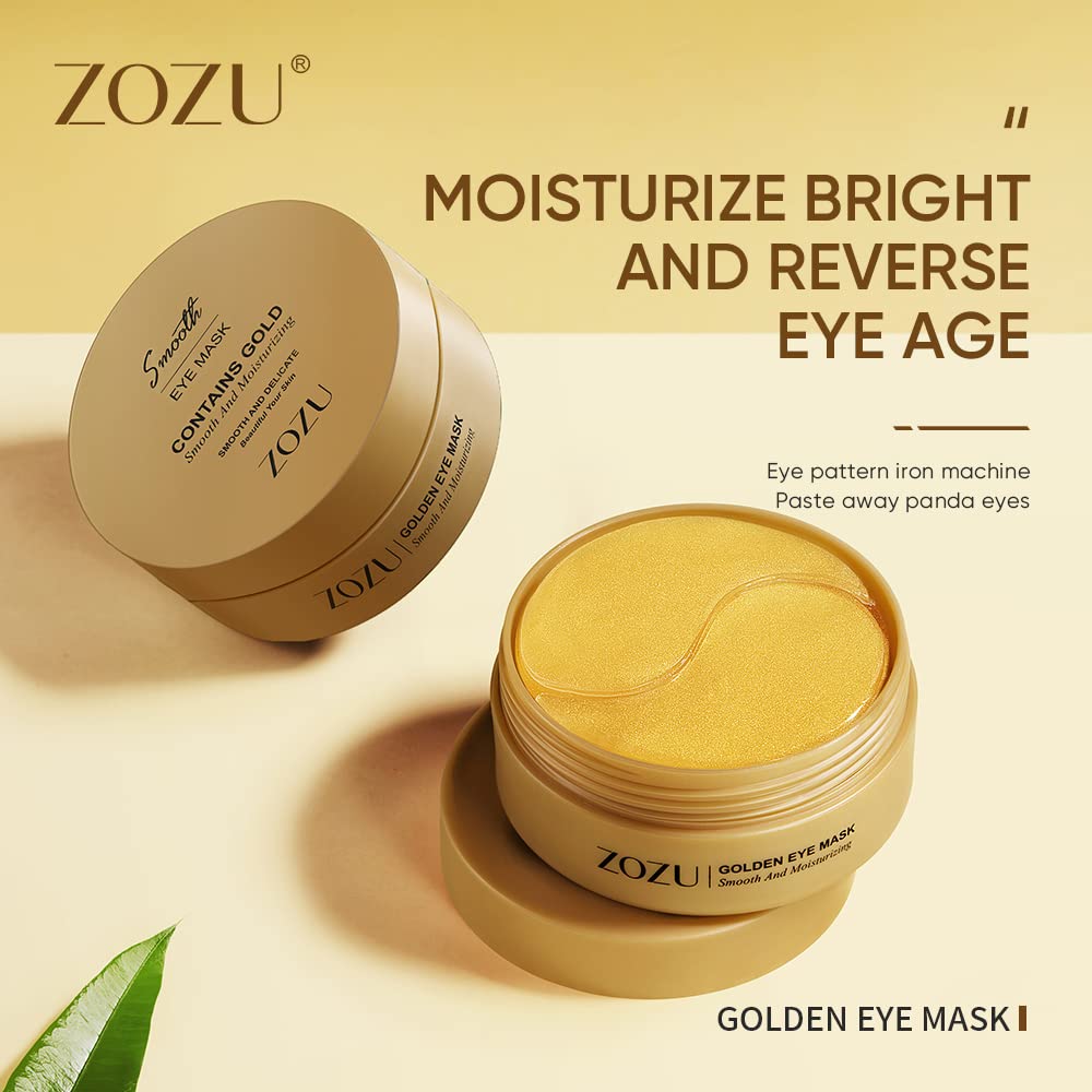 Aero Zen Máscaras de tratamiento de ojos de oro de 24 quilates, 120 unidades, máscara de ojos de oro puro antienvejecimiento colágeno ácido