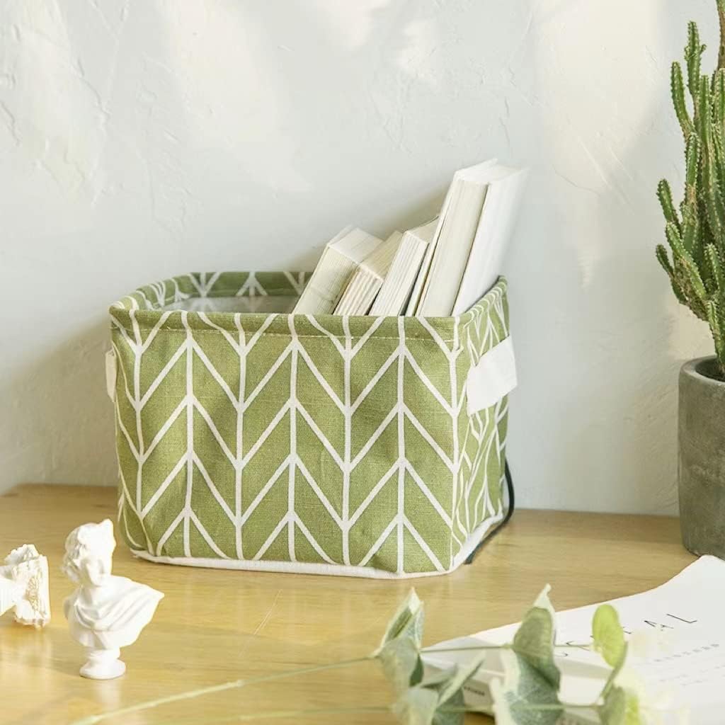 Cesta de almacenamiento plegable  Juego de 6 pequeños contenedores plegables de lona organizadores con asa para decoración del hogar o