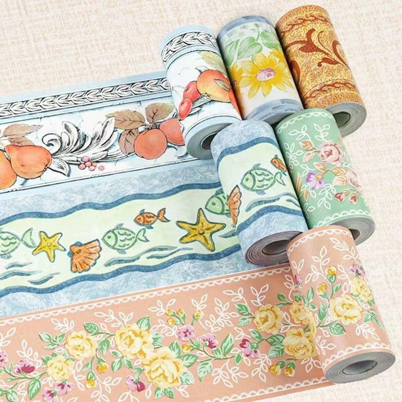 Borde de pared impermeable autoadhesivo, borde autoadhesivo para papel tapiz, borde de pared autoadhesivo extraíble, adecuado para decoración en