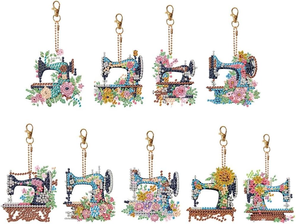 5pcs DIY 5D colorido búho diamante pintura llavero kits doble cara búho diamante arte llavero llavero