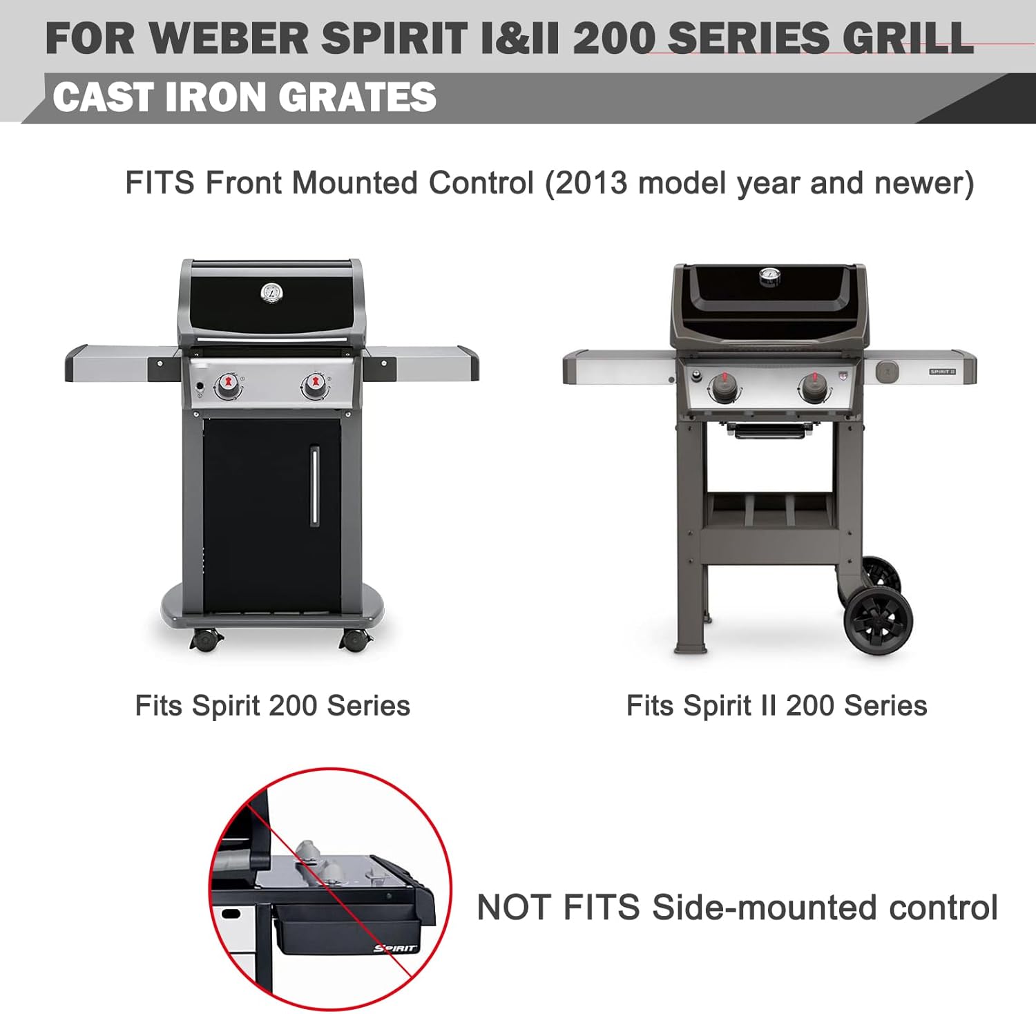 7637 Parrillas de Parrillas para Weber Spirit E-210 E-215 Piezas de repuesto para parrilla Weber Spirit II E-210 GS4 S-210 E-220 I y II Serie 200