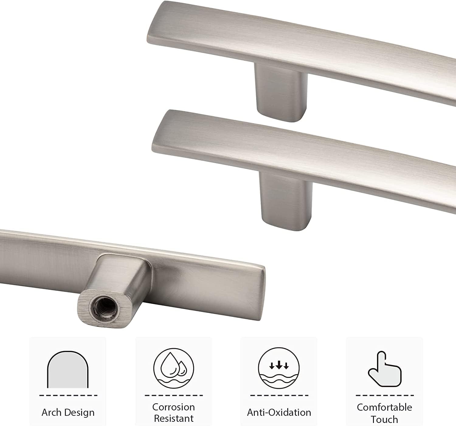homdiy LS1003BSS LS1003BSS – Paquete de 5 manijas para gabinetes de cocina, tiradores de gabinete de 3 pulgadas, herrajes para muebles y cajones