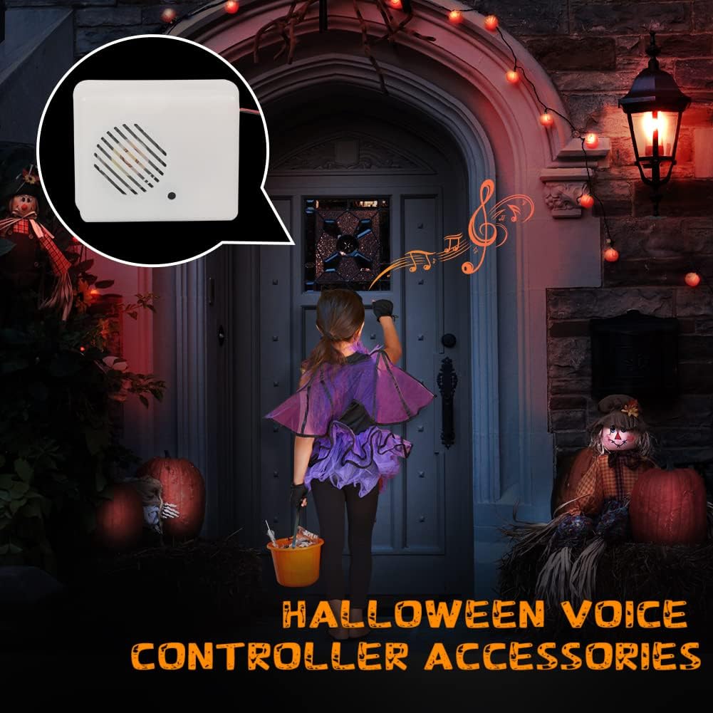 OILK Sensor de sonido de Halloween, altavoz de grito de terror, accesorios activados por voz, sensor de altavoz de sonido aterrador para decoración