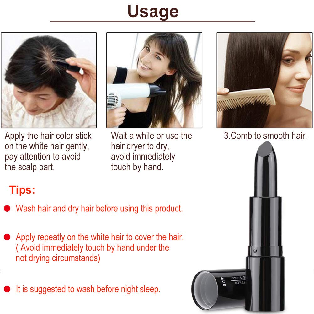 Sonew Lápiz de tinte para el cabello, lápiz de color para el cabello, lápiz de tinte para el cabello de una sola vez, tinte temporal para el