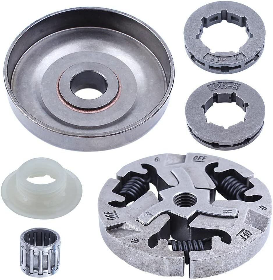 Fricgore Spare Parts for .325″ 7T Clutch Drum Rim Sprocket Cover for Husquarna EPA Chainsaw 357 357XP 359 Moto Sierra Gasolina
