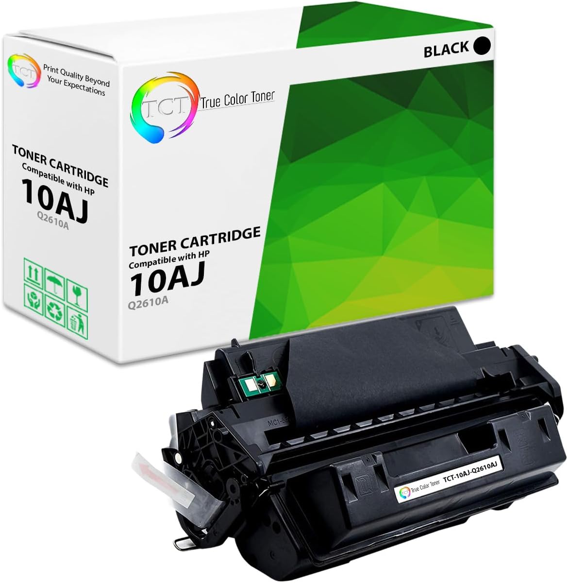 TCT Cartucho de tóner de repuesto prémium compatible para impresoras HP 10AJ Q2610AJ, color negro, jumbo, funciona con impresoras HP Laserjet 2300,