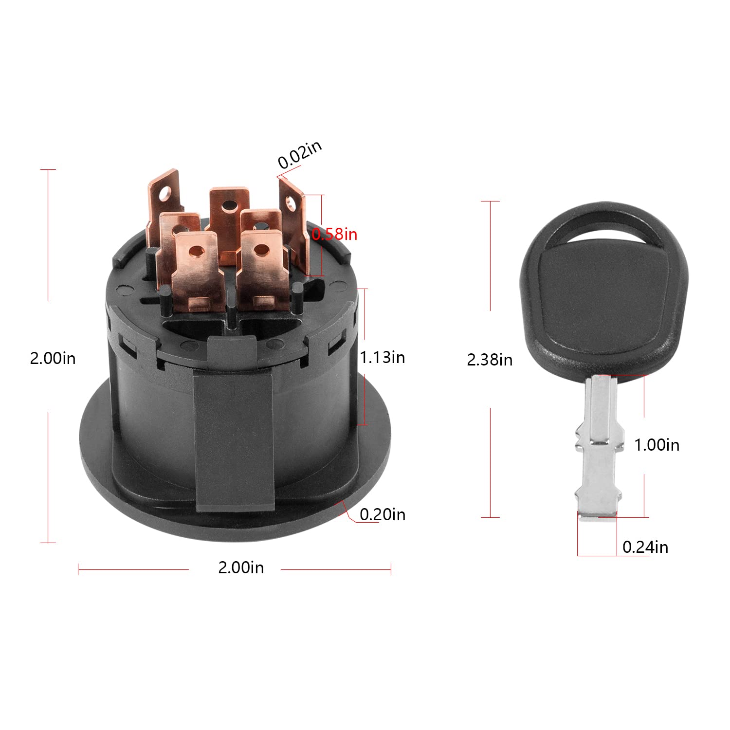 Interruptor de encendido de arranque con 2 llaves para John Deere X100 Series Tractor X300 X304 X310 X320 X324 X330 X340 X350 X354 X360 X370 X380