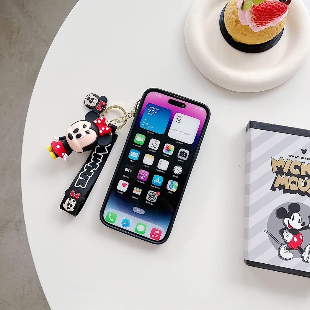 iFiLOVE Funda para Samsung Galaxy Note 20 Ultra Minnie Mouse con correa colgante de dije, para niñas, niños, mujeres, niños, linda pulsera de