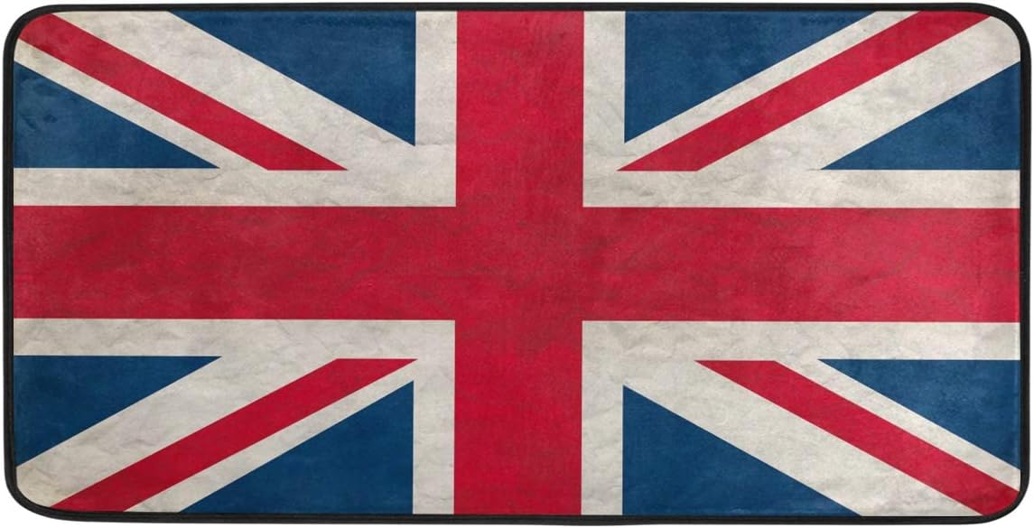 ALAZA Retro Union Jack British Flag Non Slip Kitchen Floor Mat Kitchen Rug for Entryway Hallway Bathroom Living Room Bedroom 39 x 20 inches(1.7′ x