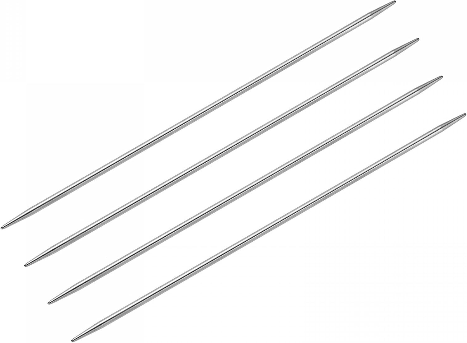 uxcell Juego de 2 pares de agujas de tejer, 0.157 in de diámetro, 9.84 pulgadas de largo, acero inoxidable, agujas de suéter de doble punta para