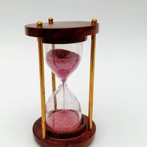 Sohrab Nauticals Reloj de arena de madera de latón de 4 pulgadas, temporizador de arena de 1 minuto, reloj de arena, temporizador con arena rosa Sohrab Nauticals Reloj de arena de madera de latón de 4 pulgadas, temporizador de arena de 1 minuto, reloj de arena, temporizador con arena rosa