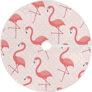 Flamingos – Falda para árbol de Navidad, decoración navideña, falda moderna para árbol de Navidad Flamingos – Falda para árbol de Navidad, decoración navideña, falda moderna para árbol de Navidad