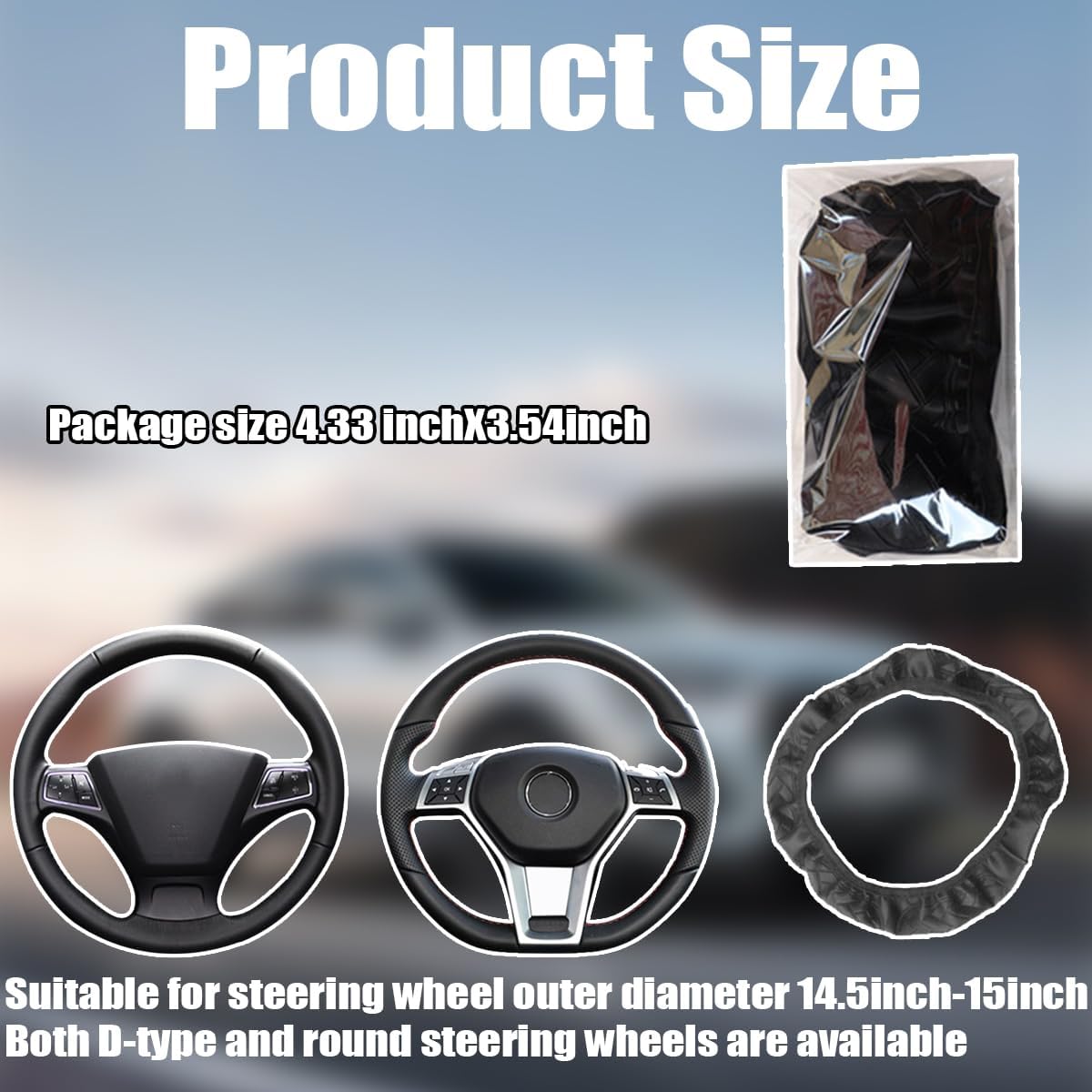 Funda para volante de automóvil, funda de volante de automóvil para hombres y mujeres, funda de cuero antideslizante de 15 pulgadas, protector de
