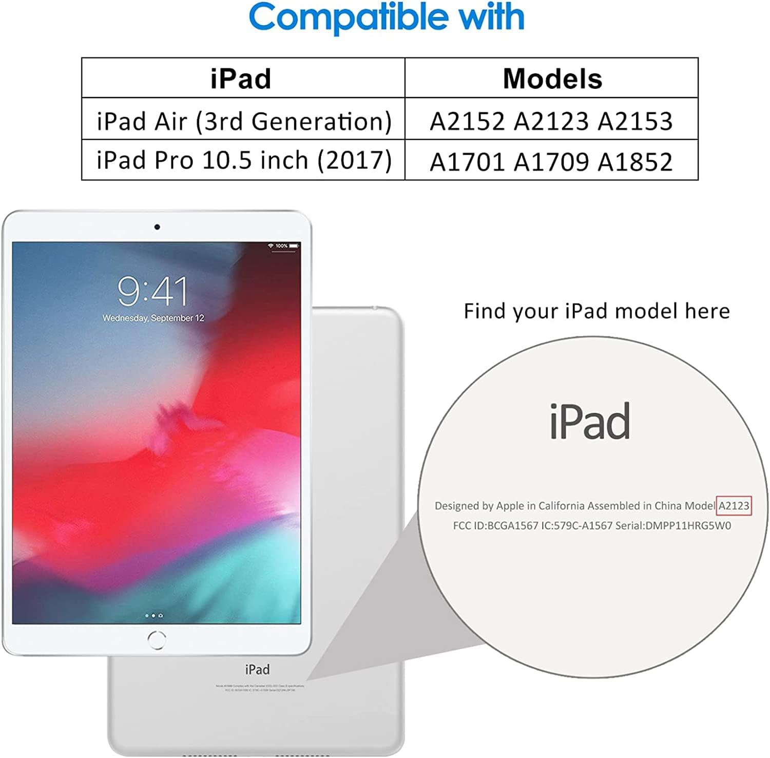 avakot Paquete de 2 protectores de pantalla para iPad Pro 10.5  Película de vidrio templado resistente a los arañazos compatible con iPad Air 3