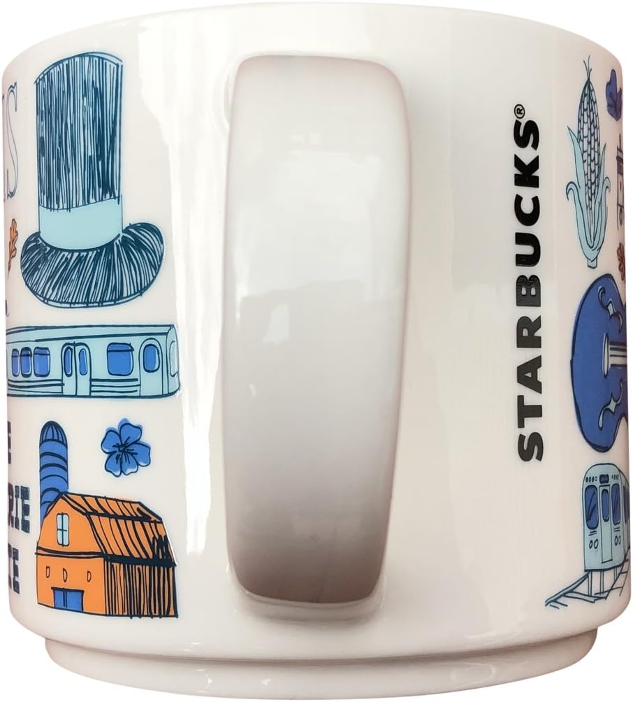Starbucks Taza de café coleccionable de la serie Been There (Illinois), 14 onzas
