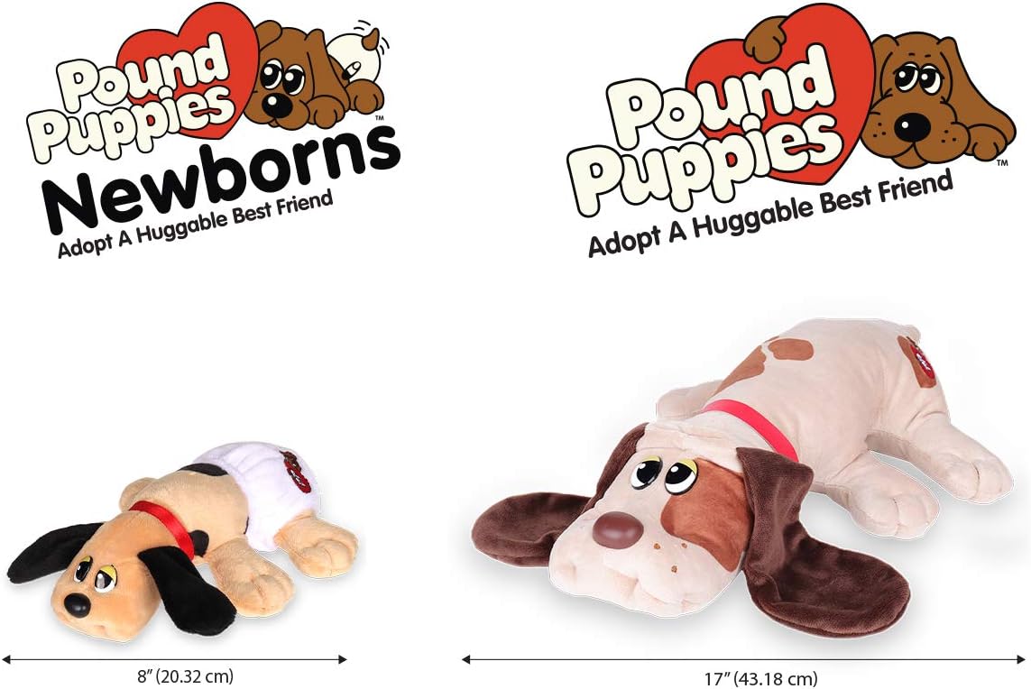 Pound Puppies Newborns – Classic Stuffed Animal Plush Toy – 8″ – Black – Great Gift for Boys & Girls