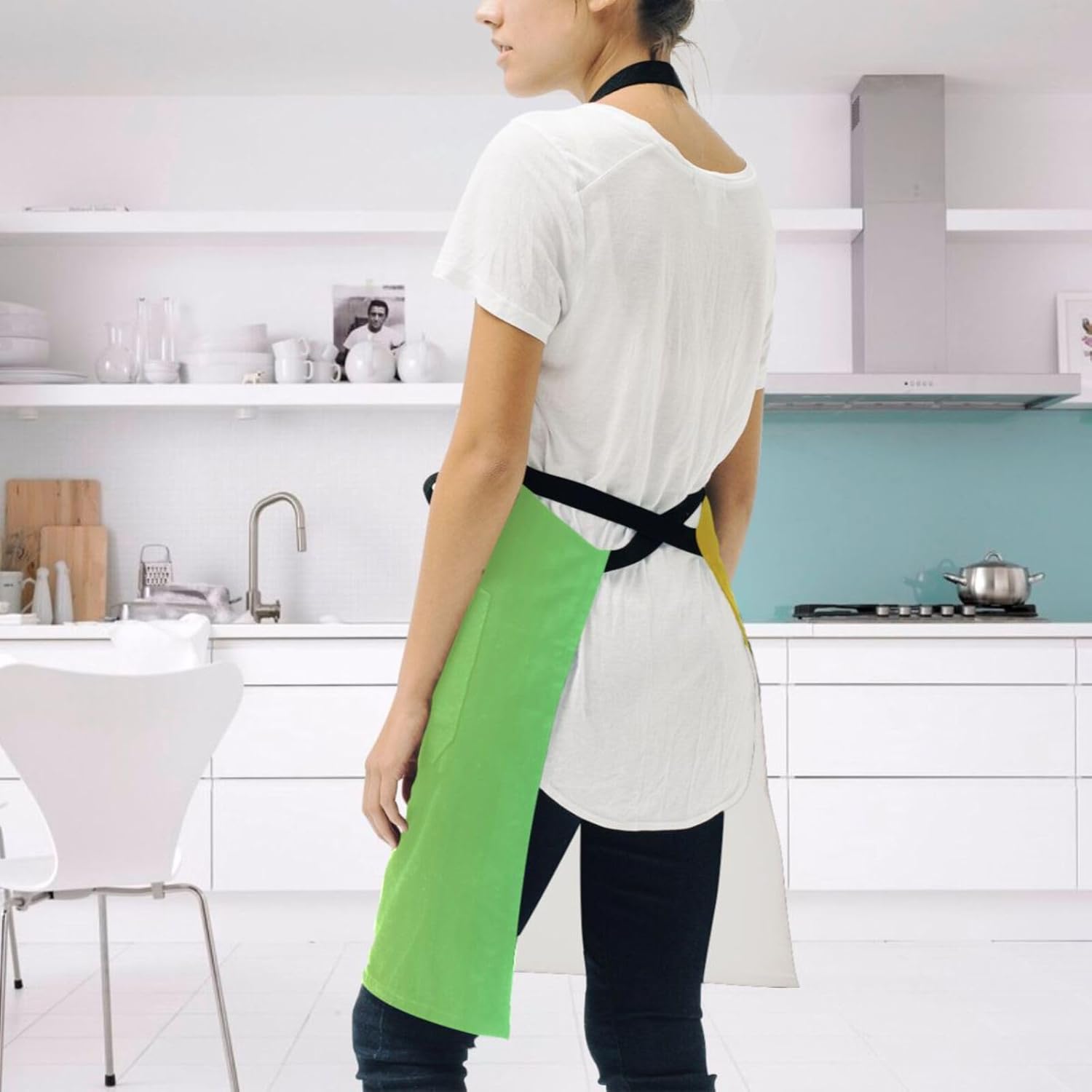 RPLIFE Colorful Kitties with Stars Man’s Kitchen Apron, Aprons for Men Pockets, Kitchen Apron Waterproof, Mans Apron Cooking