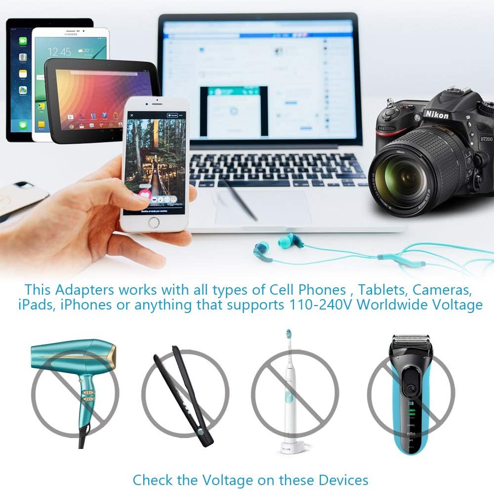 Ceptics Adaptador de enchufe de Hong Kong, enchufe internacional con USB y USB-C – 2 enchufes de EE. UU., QC 3.0 y PD – Adaptador de salida tipo G