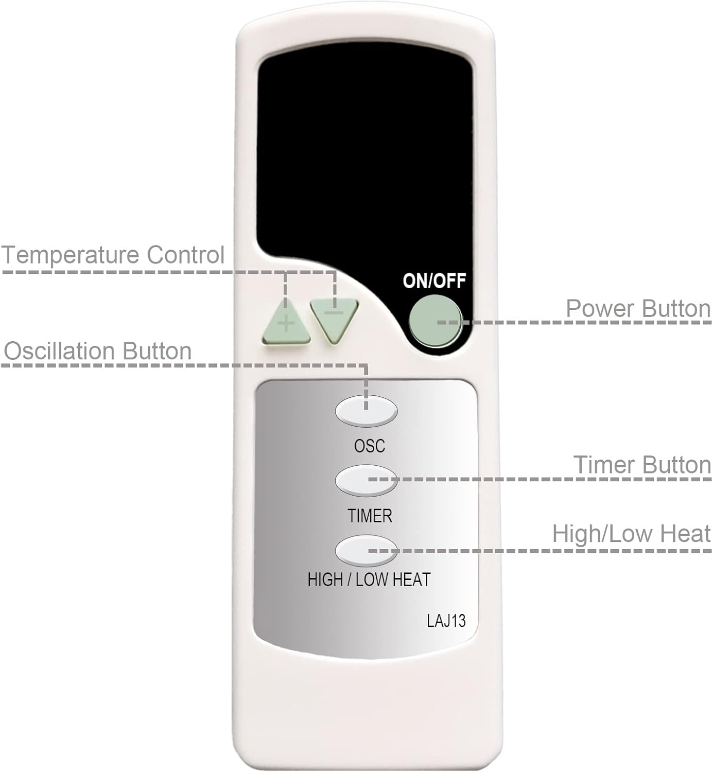 Mando a distancia de repuesto para ventilador de torre oscilante de cerámica Lasko 5115 5135 5144 755320 565134 5511 5521 5534 5536