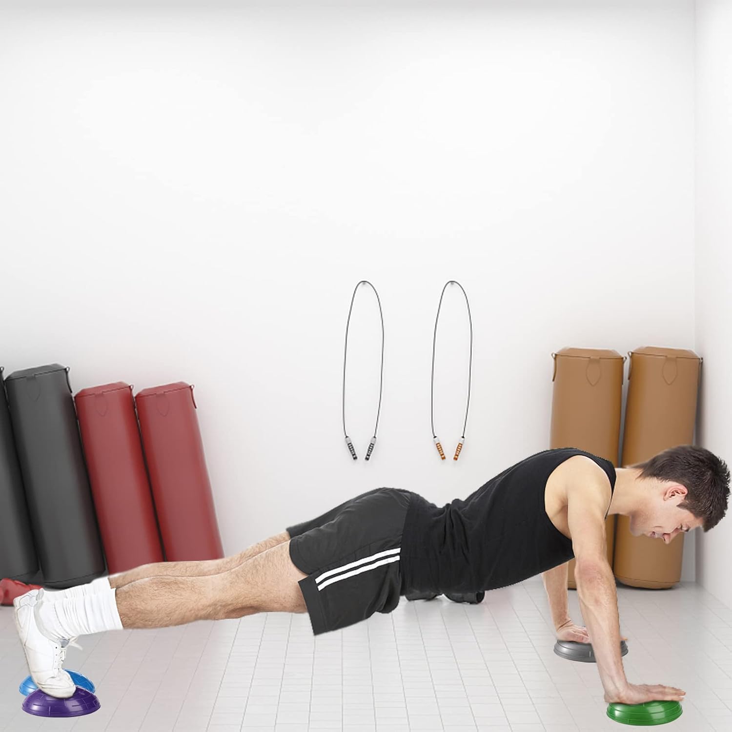 Fasmov Paquete de 6 cápsulas de equilibrio, puntos de entrenamiento de equilibrio para retoques de sentadillas, equilibrio corporal central,