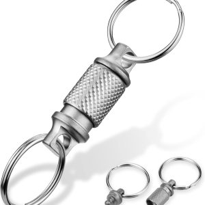 Titanium Quick Release Keychain, Swivel Key Holder Anti-Slip with Detachable 2 Rings UIInosoo Double-End Pull Apart Easily Titanium Quick Release Keychain, Swivel Key Holder Anti-Slip with Detachable 2 Rings UIInosoo Double-End Pull Apart Easily