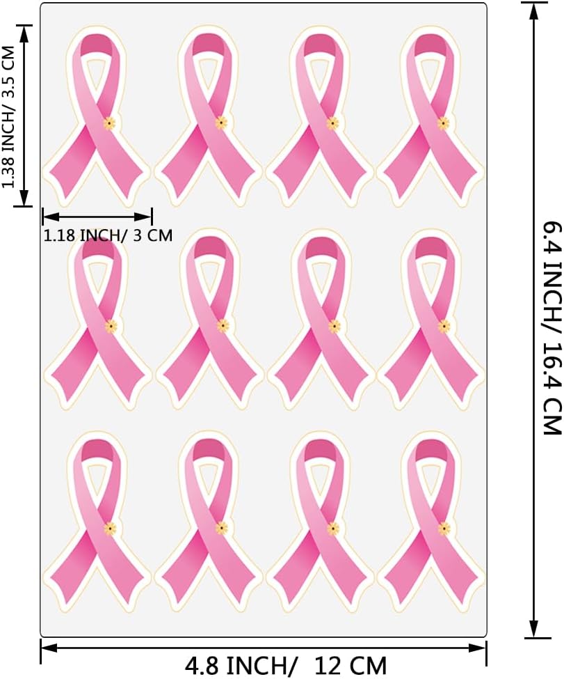 AWEELON 300 calcomanías de cinta rosa para concientización sobre el cáncer de mama, calcomanías de concientización sobre el cáncer de mama, casco
