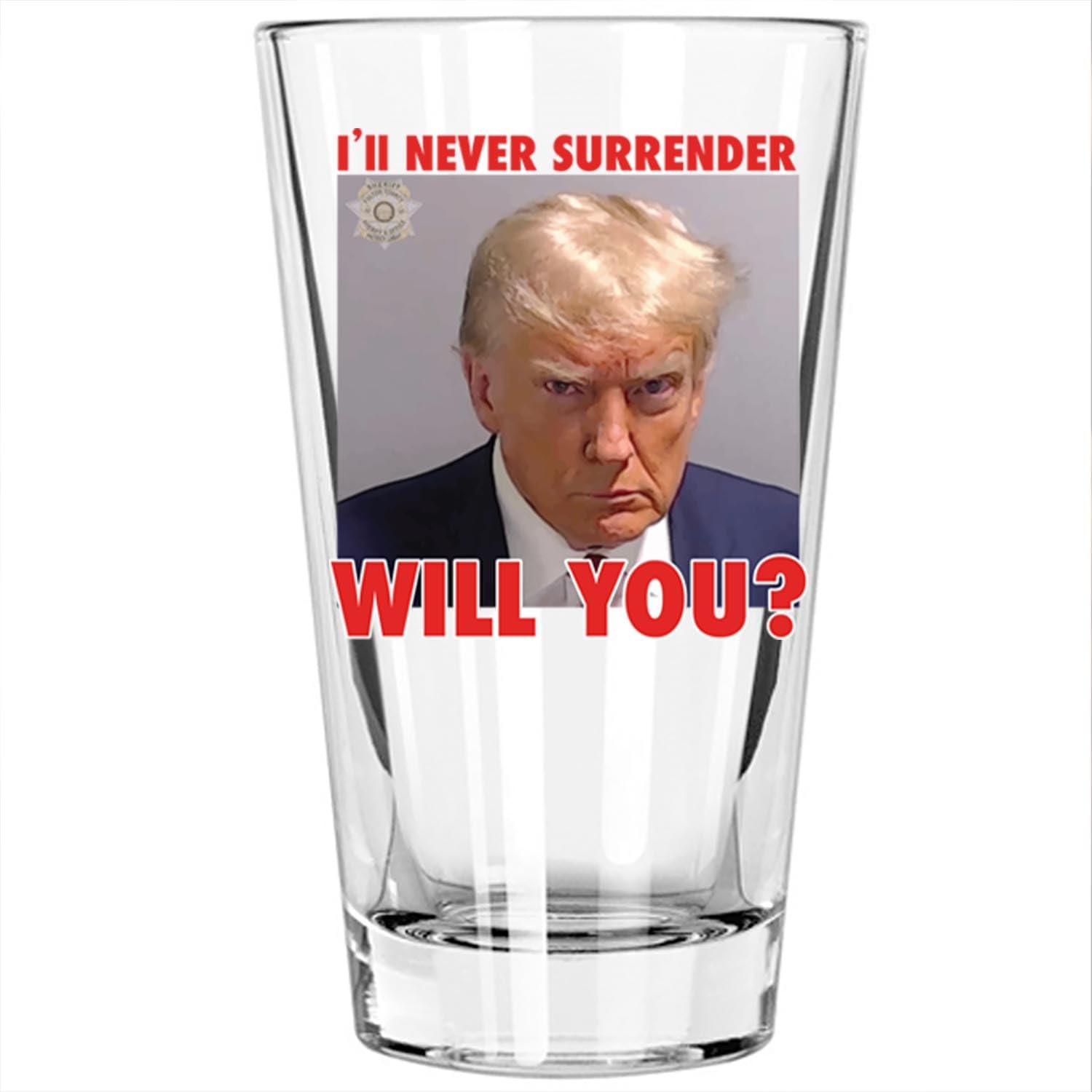 Vaso de pinta Trump Mugshot  Regalo para los amantes de Trump  Regalo para él (16 oz)