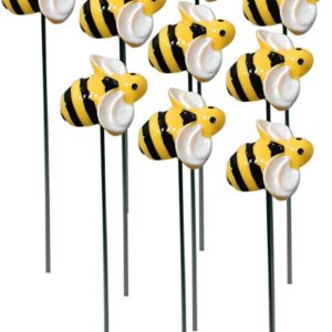 10 piezas de estacas de jardín de abejas decoración de metal para patio delantero, palillos florales de resina para primavera y verano, abejorros, 10 piezas de estacas de jardín de abejas decoración de metal para patio delantero, palillos florales de resina para primavera y verano, abejorros,