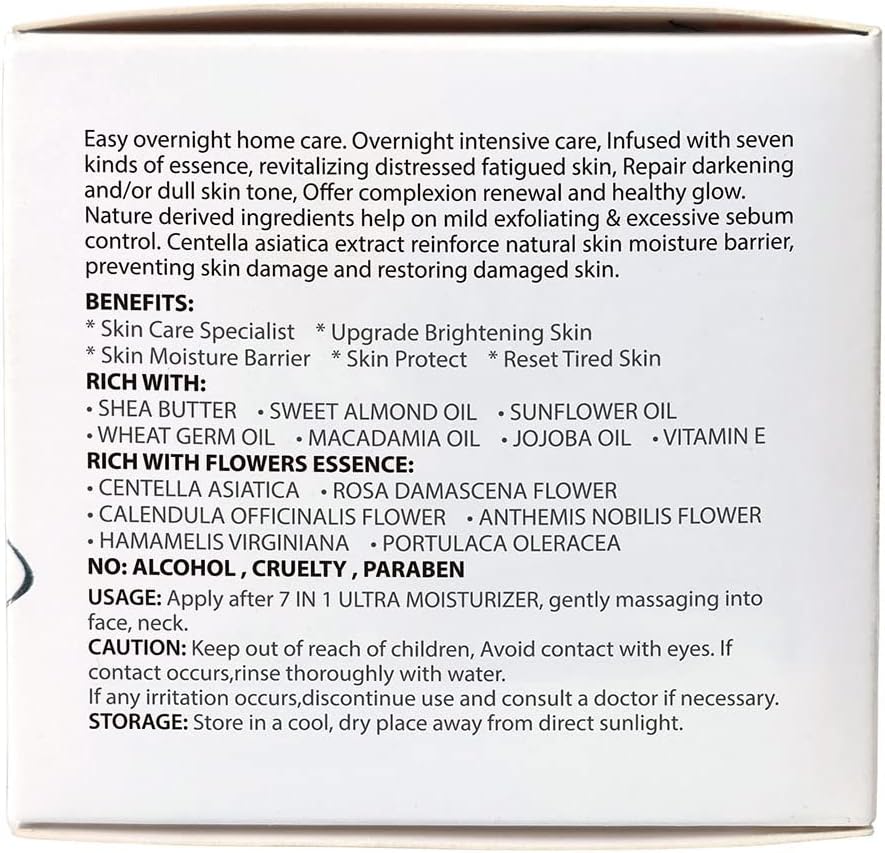 Crema de noche restauradora para la cara  Crema hidratante antienvejecimiento  Crema facial renovadora para la piel con esencia hidrorica  1.7 onzas