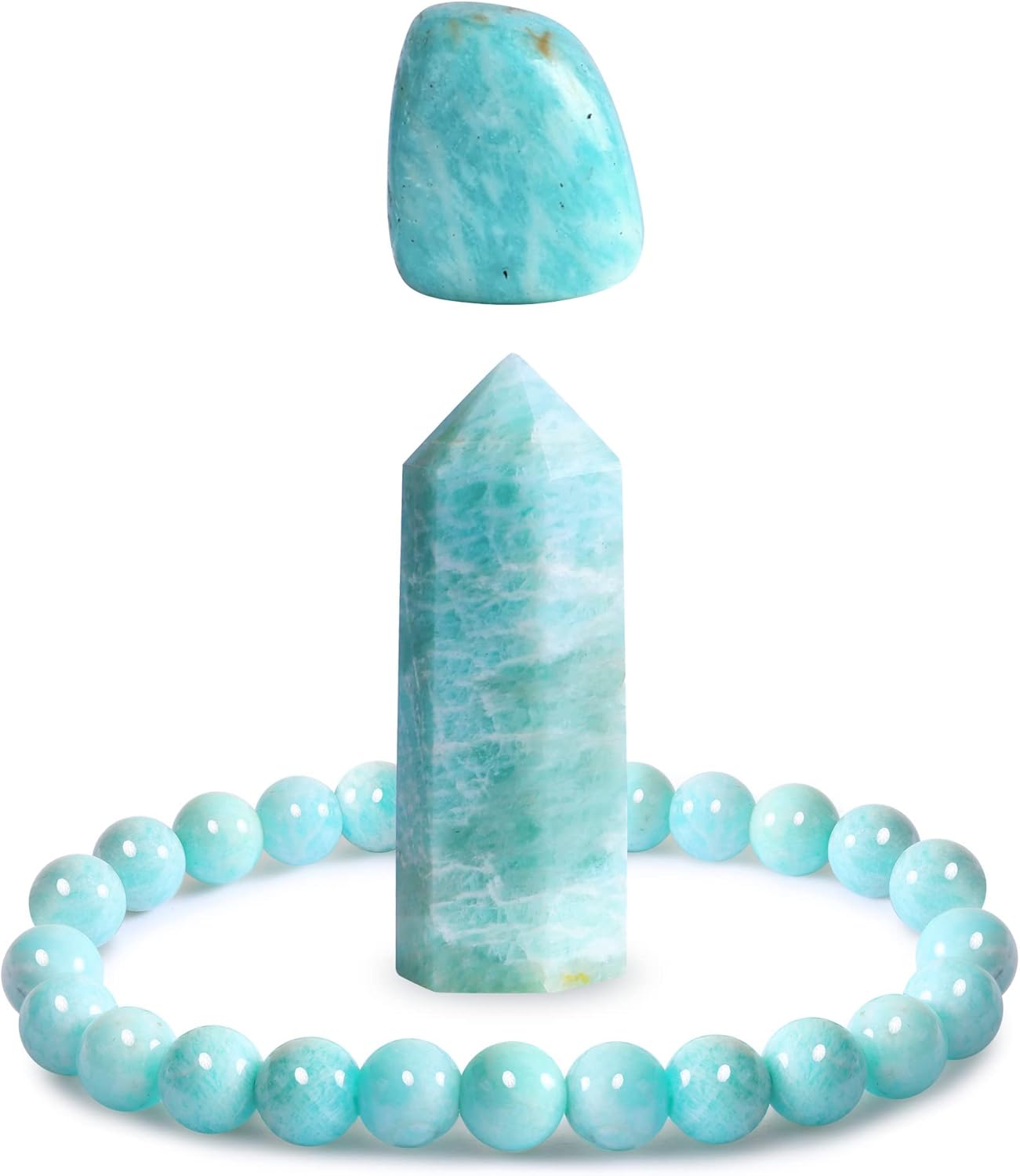 Juego de cristales curativos y piedras curativas, contiene pulsera de cristal curativo natural, piedra de chakra, varita hexagonal, el mejor regalo