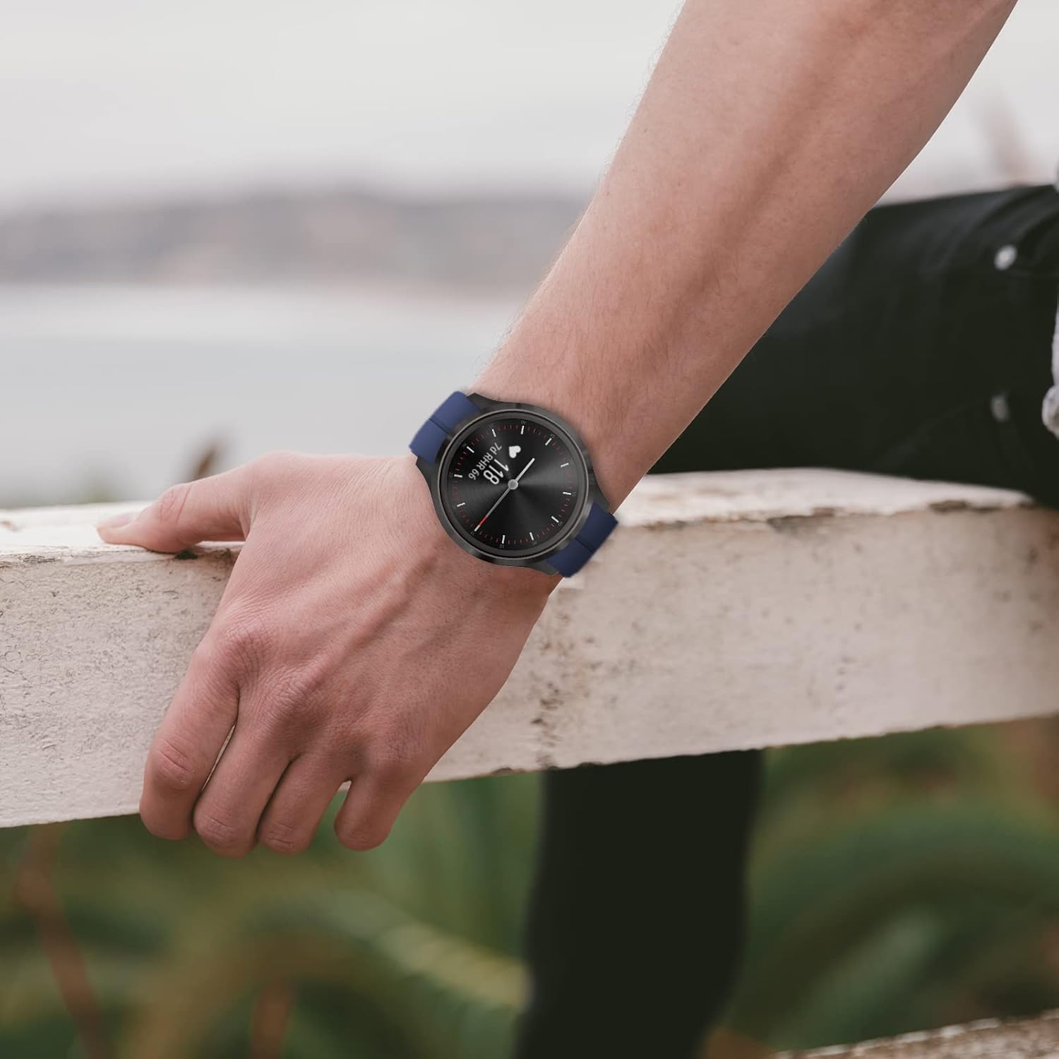 MAKCPOIMER Correas de silicona universales de 0.748 in, 0.787 in y 0.866 in, correas de reloj deportivo de liberación rápida con hebilla plegable