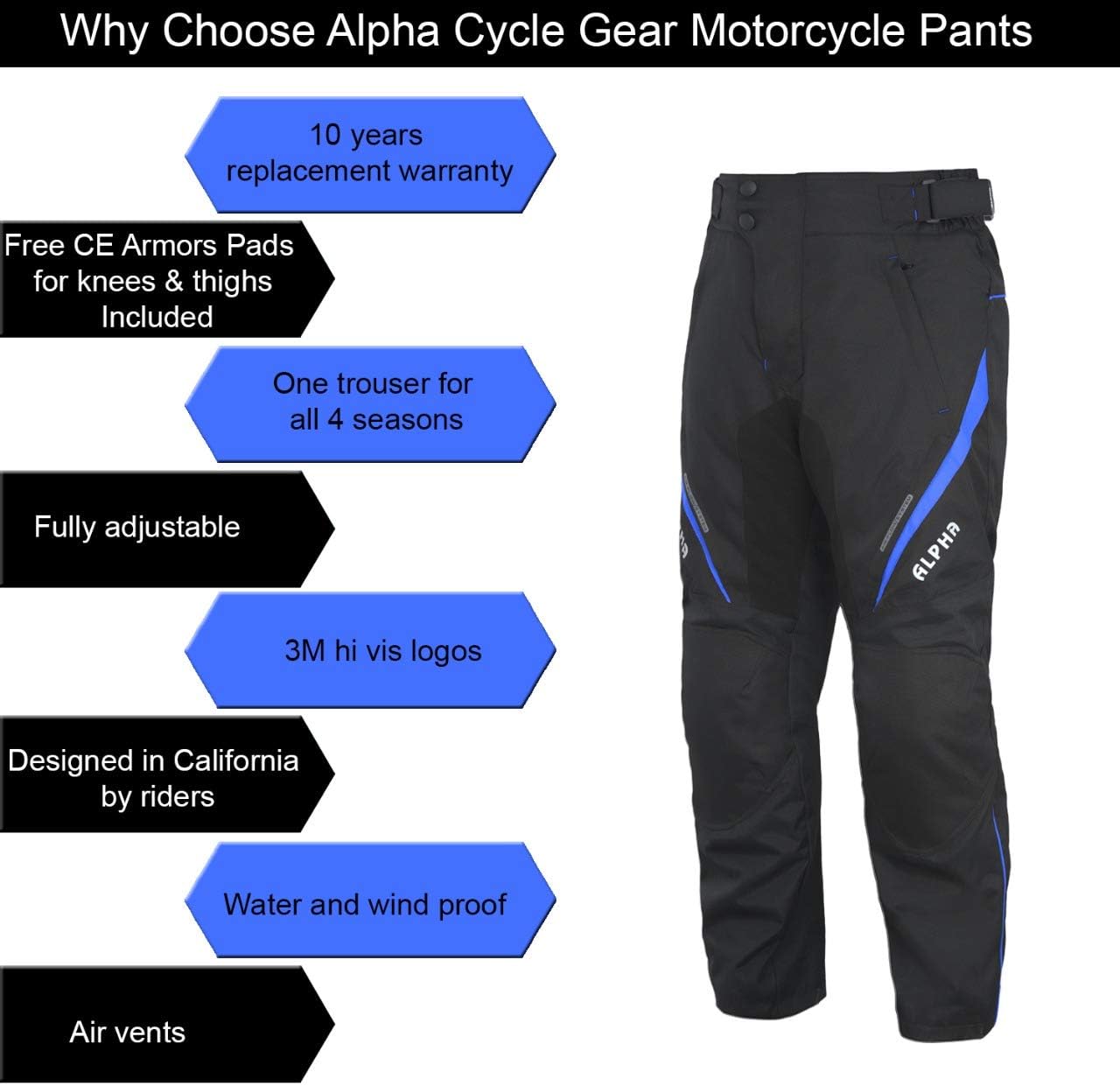 Pantalones de motociclista para hombre para toda estación, sobrepantalón con blindaje impermeable con certificación CE, para motocross, todoterreno,