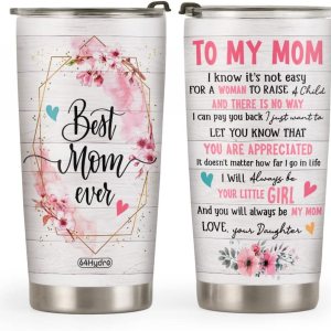 64HYDRO HALZ2911001Z – Vaso de regalo con tapa, doble pared al vacío con aislamiento térmico para mamá la mejor mamá, para mi mamá, para madre, de 64HYDRO HALZ2911001Z – Vaso de regalo con tapa, doble pared al vacío con aislamiento térmico para mamá la mejor mamá, para mi mamá, para madre, de