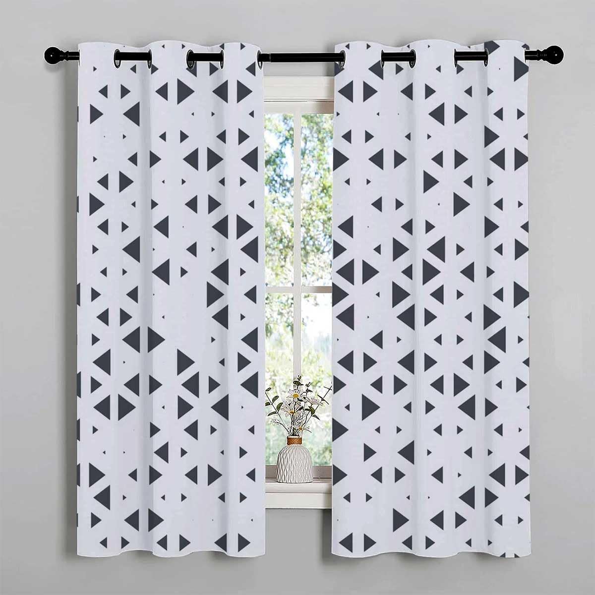 YANFENQI Curtains Room Darkening Light Color Geometry Lattice Line Modern Door Privacy Curtain Cortinas para Separar Cuartos 63Inch Width by 63Inch