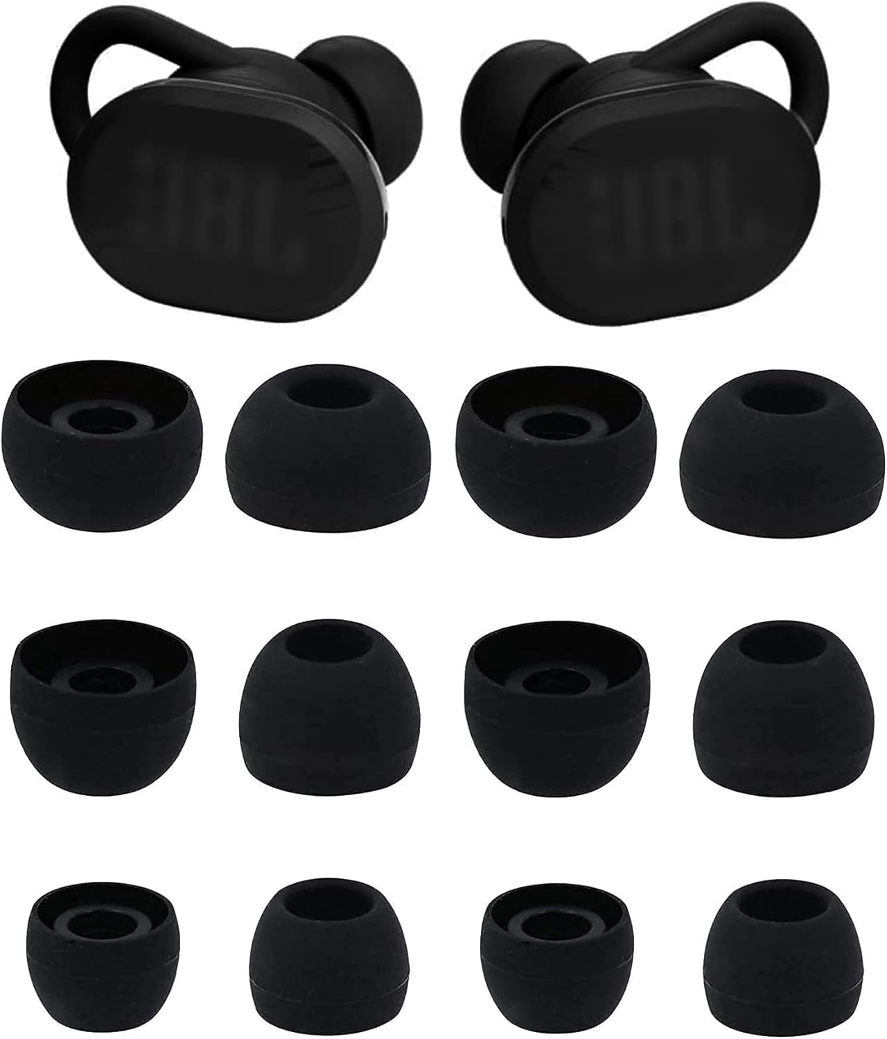 Puntas para los oídos compatibles con JBL Endurance Race Sport Earbuds, 6 pares de tamaños SML de repuesto de silicona suave, compatible con JBL
