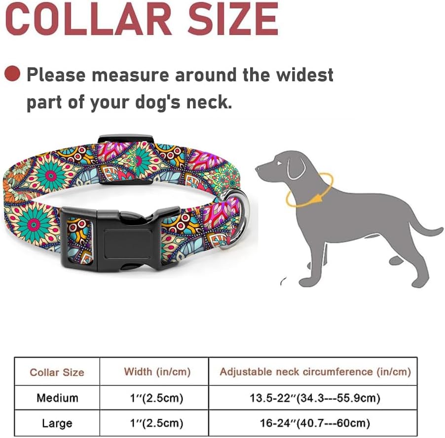 Collar de perro, lindo collar de perro para perros pequeños, medianos y grandes, collares suaves personalizados ajustables para mascotas con hebilla