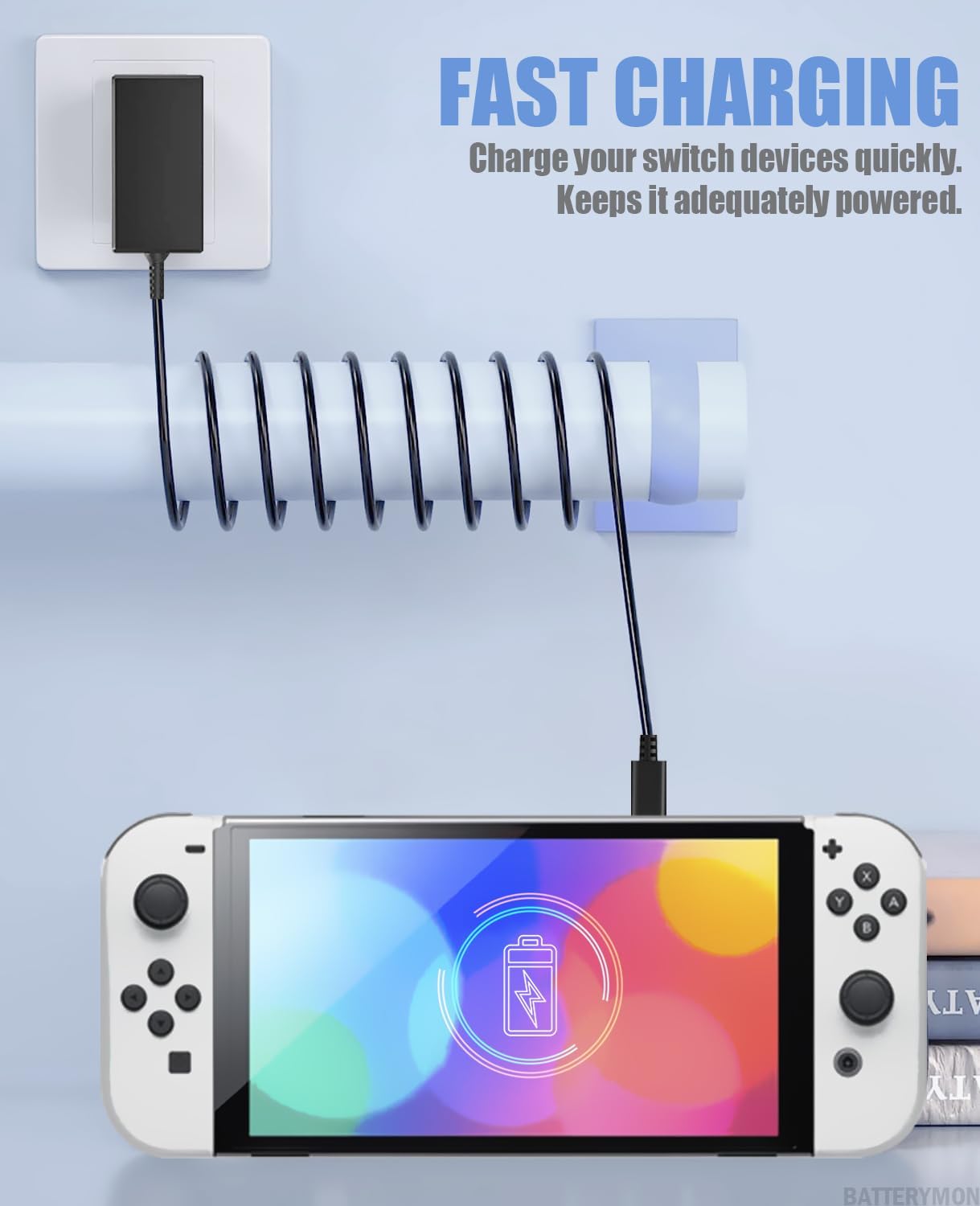 Cargador tipo c de 15 V 2.6 A para Switch y dispositivo de teléfono Android USB-C, adaptador de CA de 65 W para computadora portátil Dell Inspiron