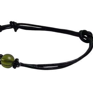 Real 6MM or 8MM Moldavite Bead on Stainless Steel-Copper-Bronze-Niobium-Black Iron-Gold-Rose Gold-Titanium Wire on a Leather or Waxed Cord Real 6MM or 8MM Moldavite Bead on Stainless Steel-Copper-Bronze-Niobium-Black Iron-Gold-Rose Gold-Titanium Wire on a Leather or Waxed Cord