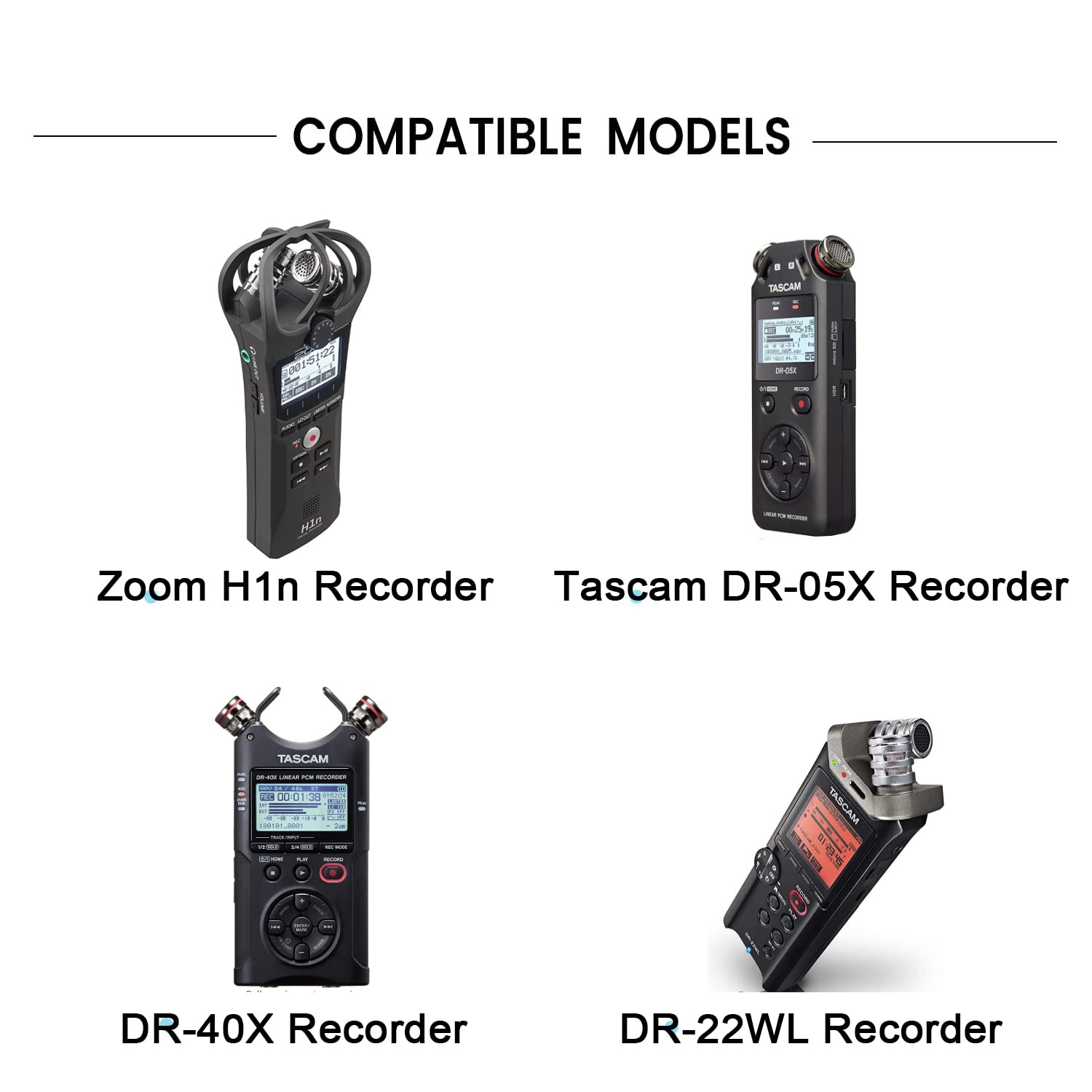 Cable de carga USB DR-05x de 5 pies, cable de carga compatible con Zoom H1nQ2nH8F1, LiveTrak L-8, Tascam DR-05X, DR-40X, DR-07X, DR-22WL, DR-44WL,