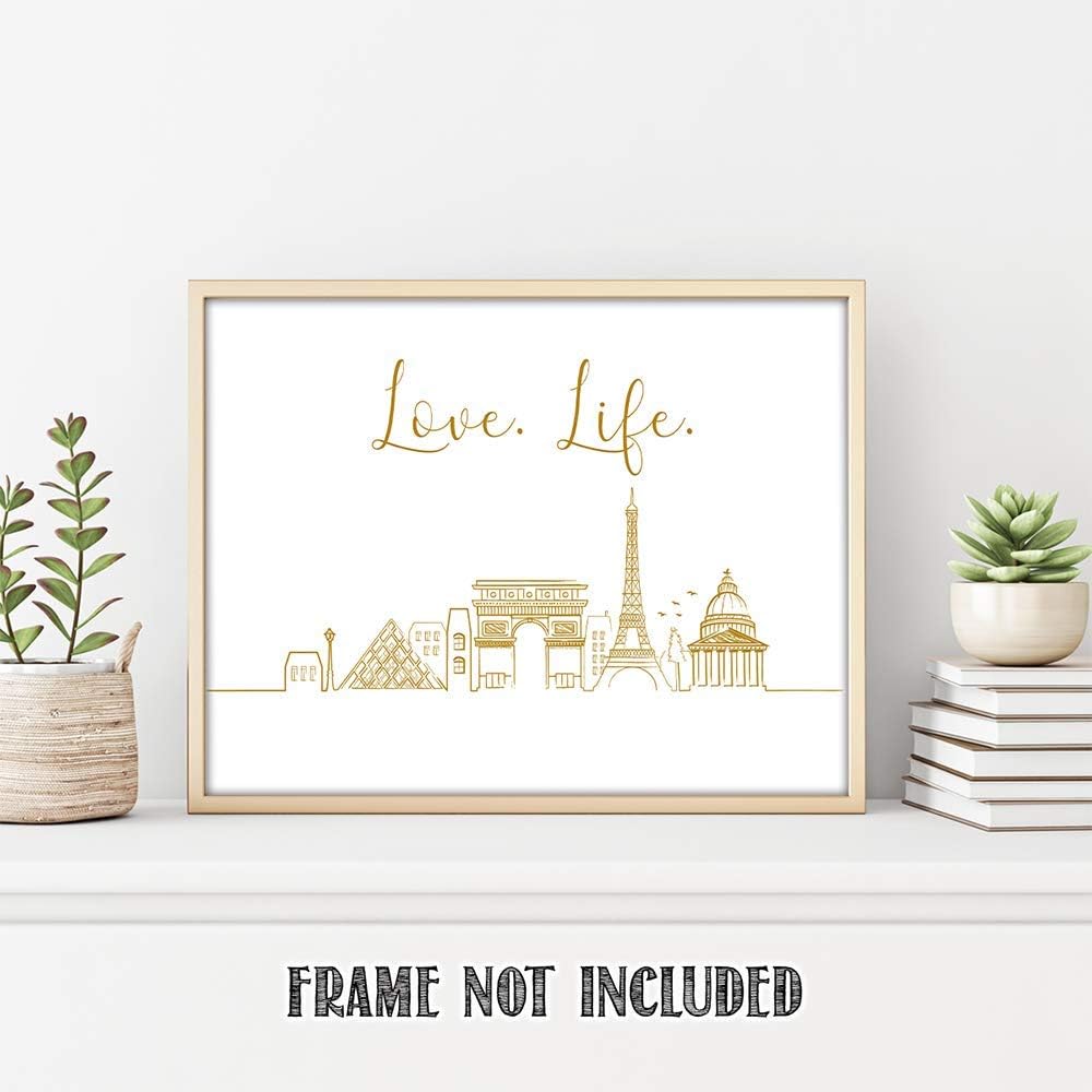 TJ Originals – Mónaco, Moscú, París, Roma, Europa Souvenirs City Landscape Skyline Travel Art – Impresión artística de pared en blanco y negro sin